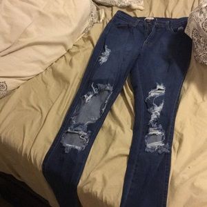 High waisted jeans